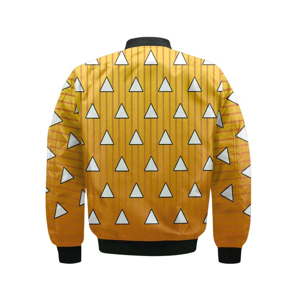 Zenitsu-Agatsuma-Pattern-Bomber-Jacket-Custom-KNY-Cosplay-Costumes-Bomber-Jacket-1