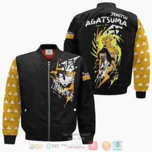 Zenitsu Thunder Breathing Cosplay Costume Demon Slayer Anime Bomber Jacket