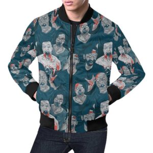 Zombie Halloween Pattern Print Mens Bomber Jacket