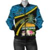 bTuvalu Ellice Maneapa Women Bomber Jacket - Road to Hometown K4 Bomber Jacket